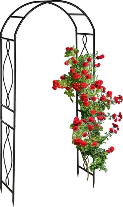 tuinboog metaal - 230 x 100 x 40 cm - massief - weerbestendig - - zwart
