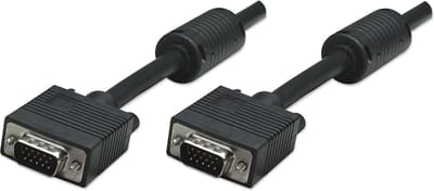 Manhattan 372183 VGA-kabel – 15-polig – 15.00 m – Zwart – Schroefbaar