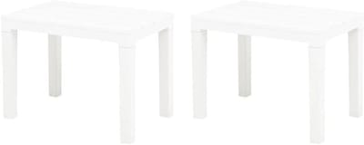 Tuinstoelen Set - Buitenbanken Zitbank - Ontspannen Buiten - Onderhoudsarm Plastic - 61 x 39.5 x 14.5 cm - Wit