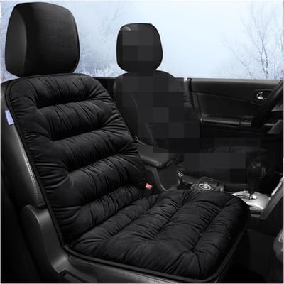 Warm autostoelkussen, autostoelkussen, autostoelbeschermer voor autostoelen, universele autostoelbeschermer met rugleuning, autostoelbekleding, antislip onderlegger (zwart)