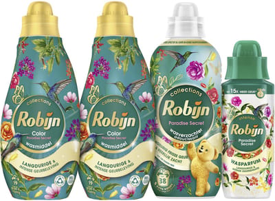 Robijn - Paradise Secret - 4 stuks - 2x wasmiddel + 1 wasverzachter + 1 wasparfum - Voordeelverpakking