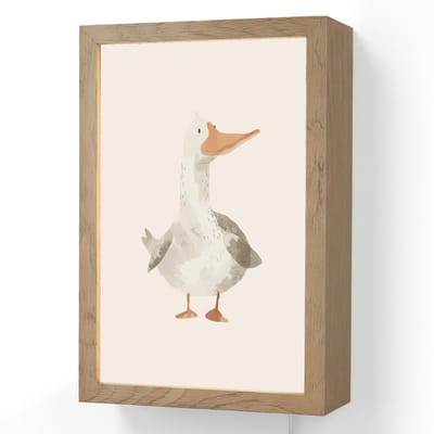 Wandlamp 20x30 cm - Oplaadbaar - Gans - Eend - Boerderij - Dieren - Wandlampen binnen woonkamer - Slaapkamer lamp met kabel - Decoratieve nachtlamp - Vloerlamp snoer