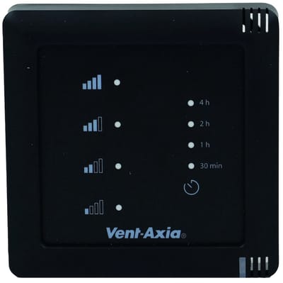 Vent-Axia MultihomeÂ draadloze 4-standenschakelaar met batterij - zwart - SSU-BZ