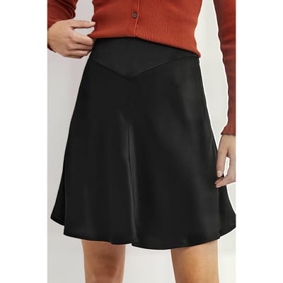 Boden Satin Bias-cut Mini Skirt Blk Maat: 18 | Mini Rokken Outlet | Dames | Zwart