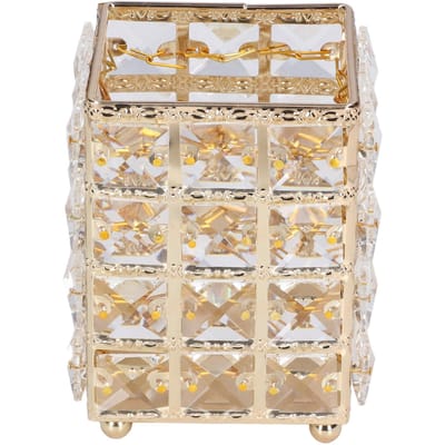 Porte-pinceaux de maquillage Style européen Pot de rangement pour maquillage pour salle de bain Maison Chambre Bureau Or or