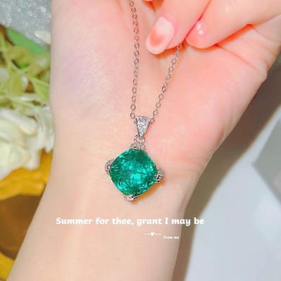 Echte 925 Sterling Zilver Groene Smaragd Hanger Voor Vrouwen Collares Mujer Naszyjnik Oorsprong Smaragd Sieraden Edelsteen Hanger groen