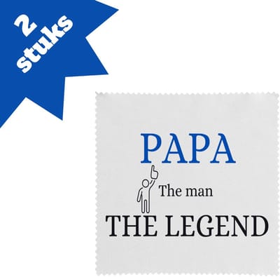 Akyol - papa the man the legend brillendoekjes - Papa - cadeau papa - cadeau - verjaardag papa - vaderdag - 17,8 bij 17,8 cm - 2 stuks