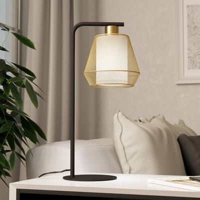 EGLO Ciudadela Tafellamp - E27 - 50 cm - Zwart|Goud|Wit - Staal|Textiel