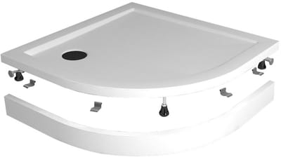 Opbouw Douchebak Kwartrond 90 x 90 cm - Compleet met Douchbak, Potenset, Voorzetpaneel en Sifon