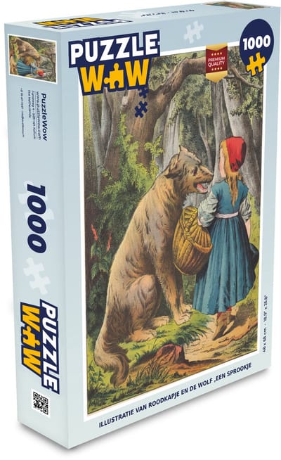Puzzel Illustratie van een wolf en een meisje - Legpuzzel - Puzzel 1000 stukjes volwassenen
