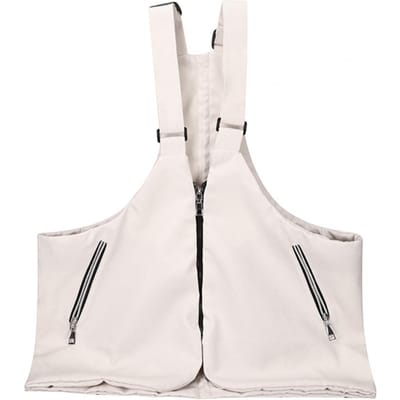Sac Gilet Homme Bretelles Réglables Poches Zippées Hauts Cargo Sac en Toile Sac à Dos Style Gilet Grande Capacité blanc