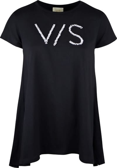 Verysimple • zwart t-shirt met v/s • maat XS (IT40)