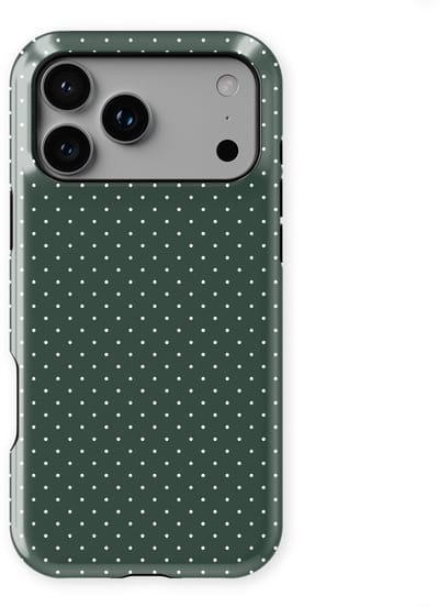 Micro Dots Tough Hoesje geschikt voor iPhone 17 Pro | Geschikt Voor Mag | Stippen Motief Backcover geschikt voor iPhone 17 Pro Pine Pins