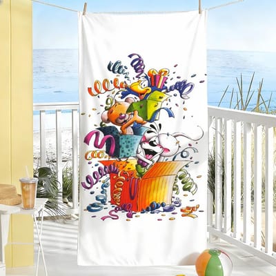 Cartoon D-Diddl-S Schattige Handdoek Zacht Zwembad Cadeau Voor Reizen Sportschool Douche Kamperen Sneldrogend Sport Grote Strandhanddoeken W90*H160(CM)