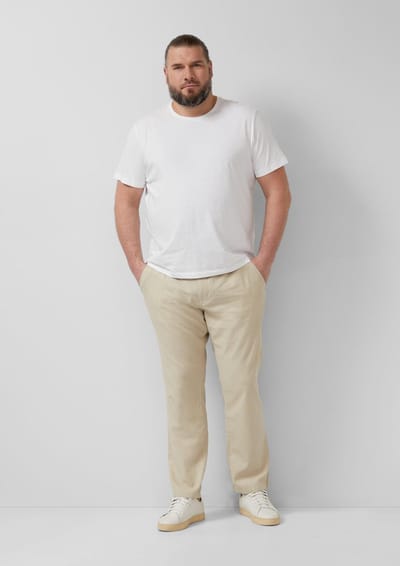 s.Oliver - male - Broek van linnenmix met een relaxte pasvorm