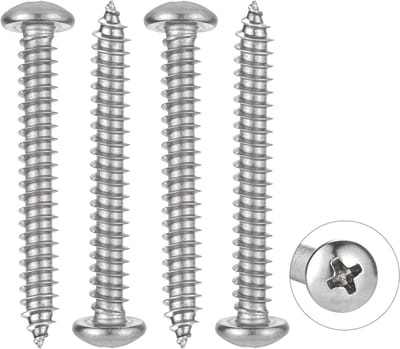 30 Stuks RVS M5 x 40mm Zelftappende Schroeven Assortiment, Platte Kop Houtschroeven voor Thuisreparaties, Houtbewerking Binnen en Buiten