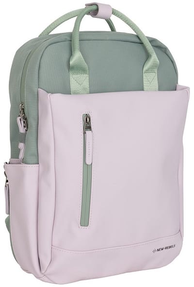 New Rebels Ferron Miami Rugzak 9L Waterafstotende Laptop Rugtas 13 inch Schooltas en Werktas van PU Nylon Comfortabel Lila