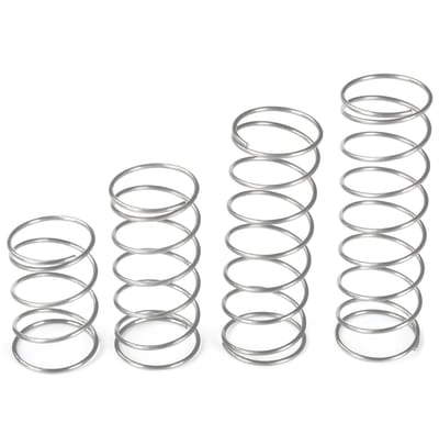 Dailygoods - Set van 10 Mini Roestvrijstalen Compressieveren 1 x 5 x 20 mm