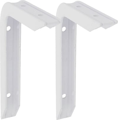 AMIG Plankdrager/planksteun van aluminium - 2x - gelakt wit - H200 x B150 mm - heavy support - boekenplank steunen