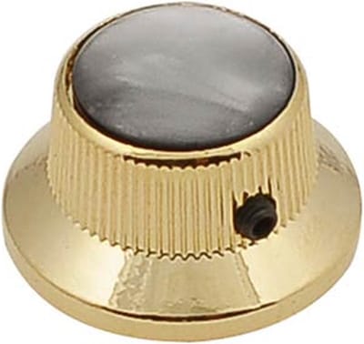Boston KG-263 Belknop met Zwarte Parel Inleg in Goud