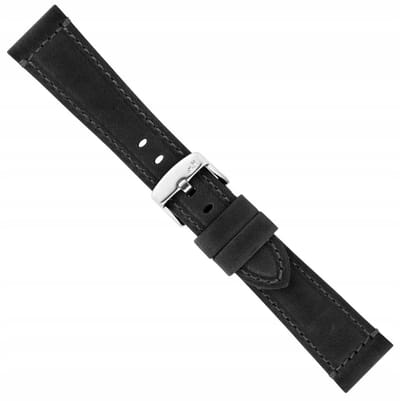 Morellato Nubuck Leren Horlogeband Zwart 20mm - Italiaans Kwaliteit