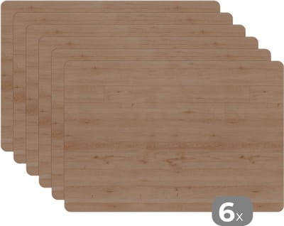 Placemat - Hout - Patronen - Planken - 45x30 cm - 6 stuks - Hittebestendig - Anti-Slip - Onderlegger - Afneembaar