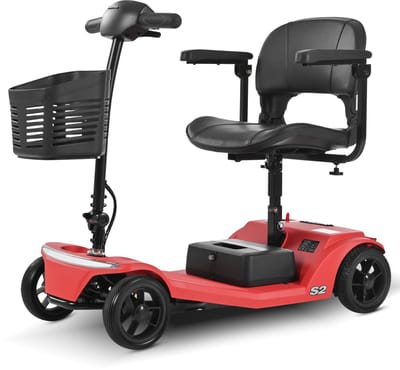 Vierwielige scootmobiel, frame van aluminiumlegering,Elektrisch Rolsttoel, 12Ah accu - 15 km actieradius - 250W motor-elektrische rolstoel