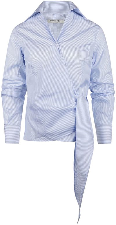 Steppin' Out Wikkel Blouse Julia Streep Lichtblauw - Maat XS - Heren