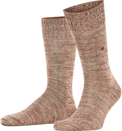 Burlington Knitting Hill gedessineerd wol katoen sokken heren bruin - maat 40-46