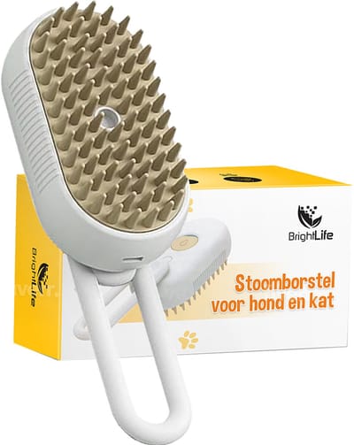 BrightLife Stoomborstel Kat of Hond - Originele Kattenborstel Stoom - Hondenborstel Stoom - Langharig - Kortharig