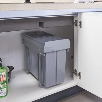 Inbouw prullenbak Froland 3x10 liter 48x26x42 cm grijs [en.casa]
