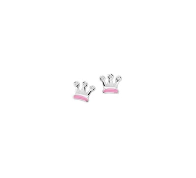 TFT Oorknoppen Kroon Zilver Gerhodineerd Glanzend 6 mm x 6 mm