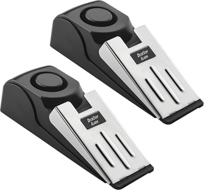 2x Draadloos Deuralarm met Stopper en Inbraakbeveiliging - 120 dB Hoog Volume