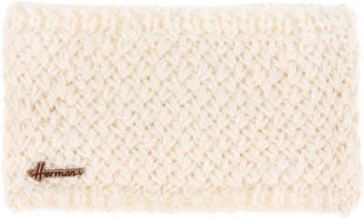 Herman ecru oorwarmer-hoofdband van acryl en wol met een ultrazachte en warme pluche voering