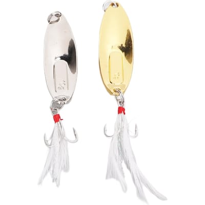 Cuillères à pêche Leurres Forme Sangsue Paillette Spinner Métallique Dur pour Eau Douce Eau Salée Truite Bass 10g beige
