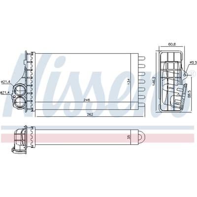 Warmtewisselaar, interieur verwarming NISSENS 707091