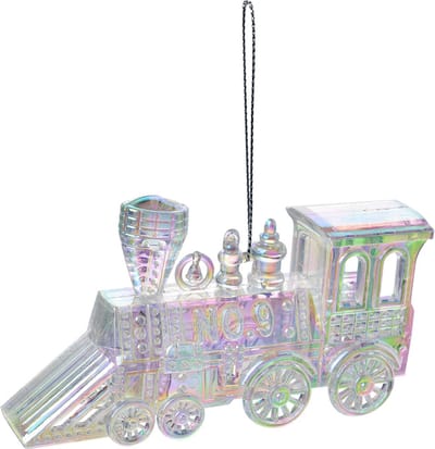 Clayre & Eef Kersthanger Trein 12 cm Zilverkleurig Kunststof