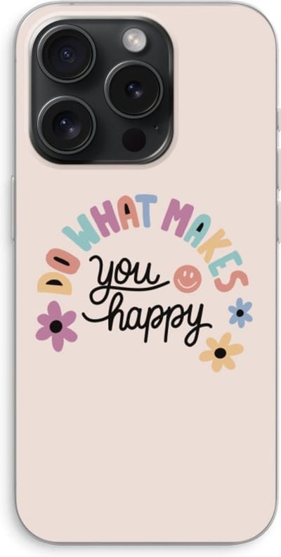 Case Company® - Hoesje geschikt voor iPhone 15 Pro hoesje - Happy days - Soft Cover Telefoonhoesje - Bescherming aan alle Kanten en Schermrand