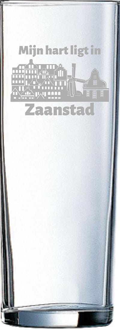 Gegraveerde longdrinkglas 31cl Zaanstad