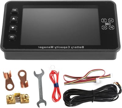 Elektriciteit Meter - Coulomb Meter - Energie Beheer - 3.5 Inch Kleuren LCD - 8-120V 0-300A - Zwart
