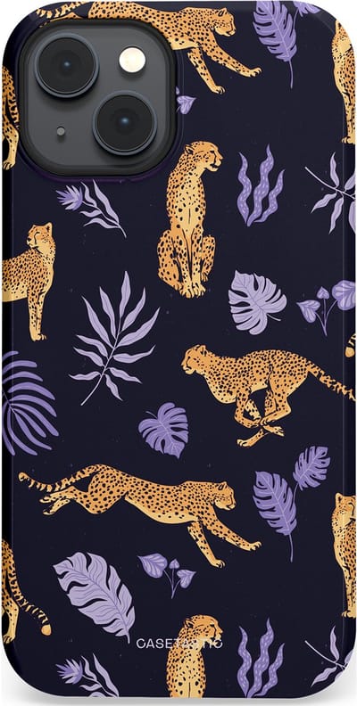 Casetastic Hoesje Geschikt voor Apple iPhone 14 Magsafe - Stijlvolle Beschermende Duo-layer Case - Cheetah charisma