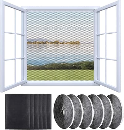 Set van 6 vliegengaas muggennetten voor ramen, 150x130 cm, zwart, ideaal voor insectenbescherming