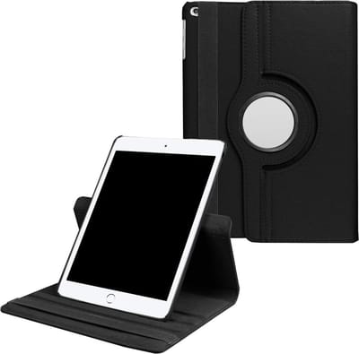 CoverMore Tablethoes - Geschikt voor iPad 10.2 2019/2020/2021 Case - Tablet Hoesje Zwart - 360 Draaibare Book Cover met Pencil Opbergvak