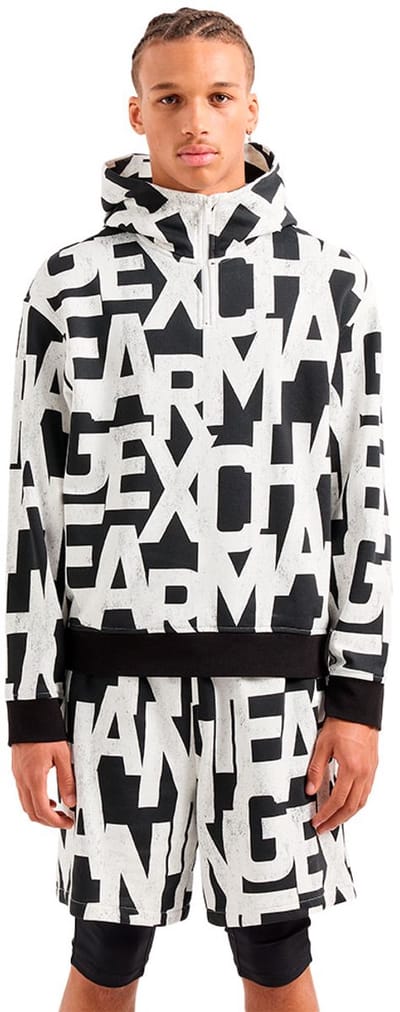 Armani Exchange 6dzmlb-zj4xz Sweatshirt Wit,Zwart XS Man