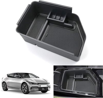 Center Console Opbergdoos voor Kia EV6/GT/GT Line 2021-2025 - Armsteun Organizer en Handschoenenvak, Perfecte Accessoire voor Efficiënte Ruimtebenutting en Organisatie (Zwart)