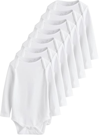 Next - Pasgeboren unisex - Essential rompertjes met lange mouwen - Wit