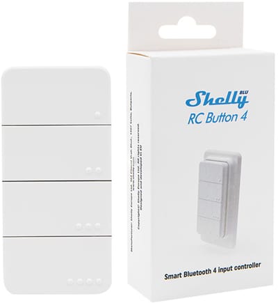 Shelly BLU RC Button 4 ZB White - Bluetooth & Zigbee 4-kanaals afstandsbediening