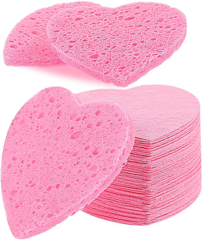 Dailygoody - Wegwerpsponzen - Gezichtsreiniging - 60 stuks - Roze - Exfoliëren - Ideaal voor schoonheidsspecialisten - Geschikt voor dagelijkse huidve...