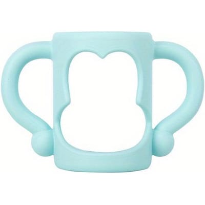 Siliconen fleshandvat voor smalle babyflesjes, gemakkelijk vast te pakken, geschikt voor de meeste flesjes - BPA-vrij zacht siliconen blauw