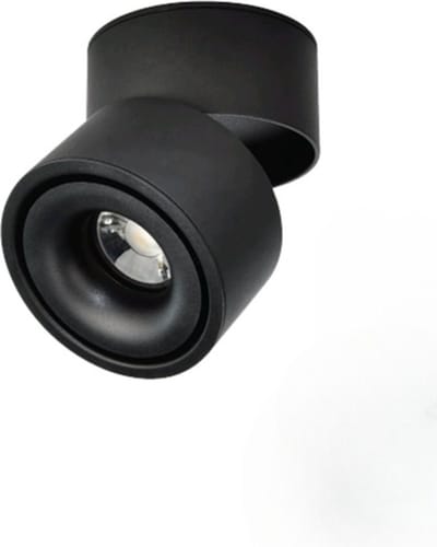 LAYLA - LED Plafondlamp - Opbouwspot - Ø100 mm - 15W - Daglicht wit 4200K - 1200 Lumen - Zwart kleur - Rond - Kantelbaar - IP20
